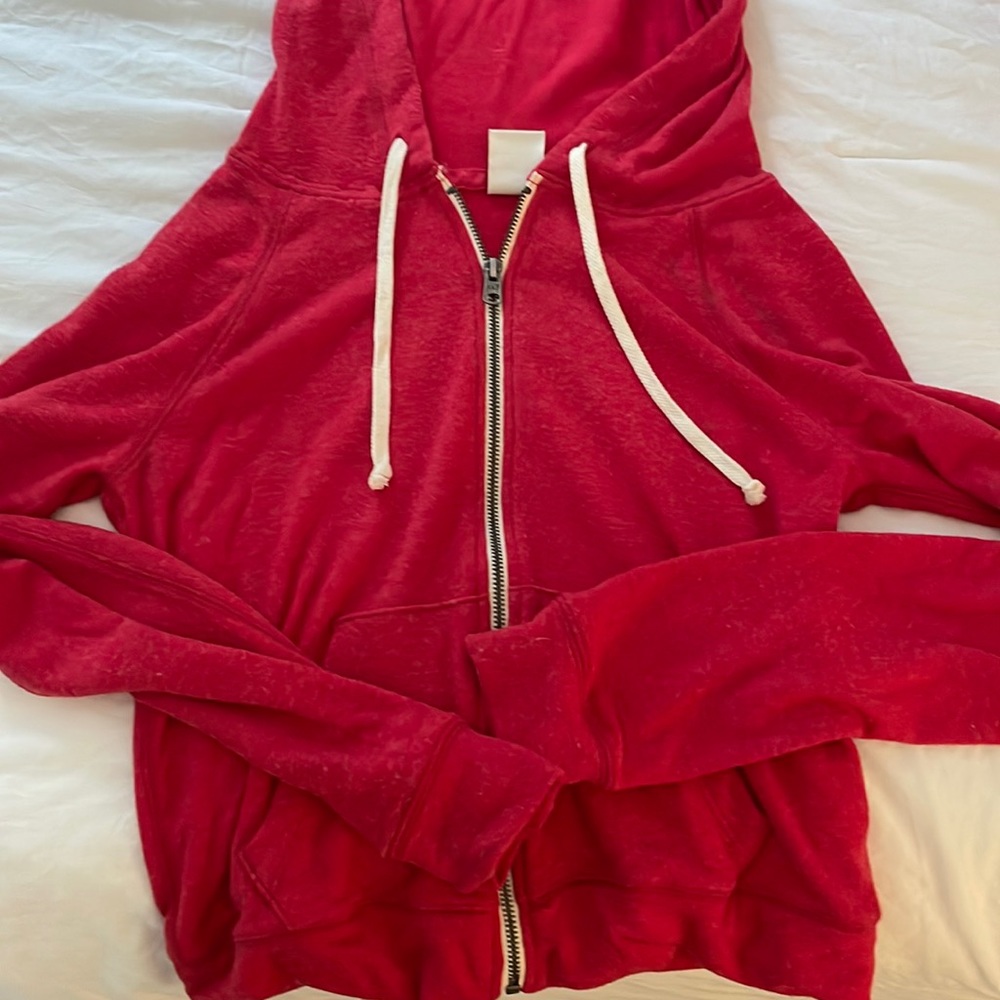 abercrombie red cropped hoodie
